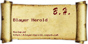 Blayer Herold névjegykártya